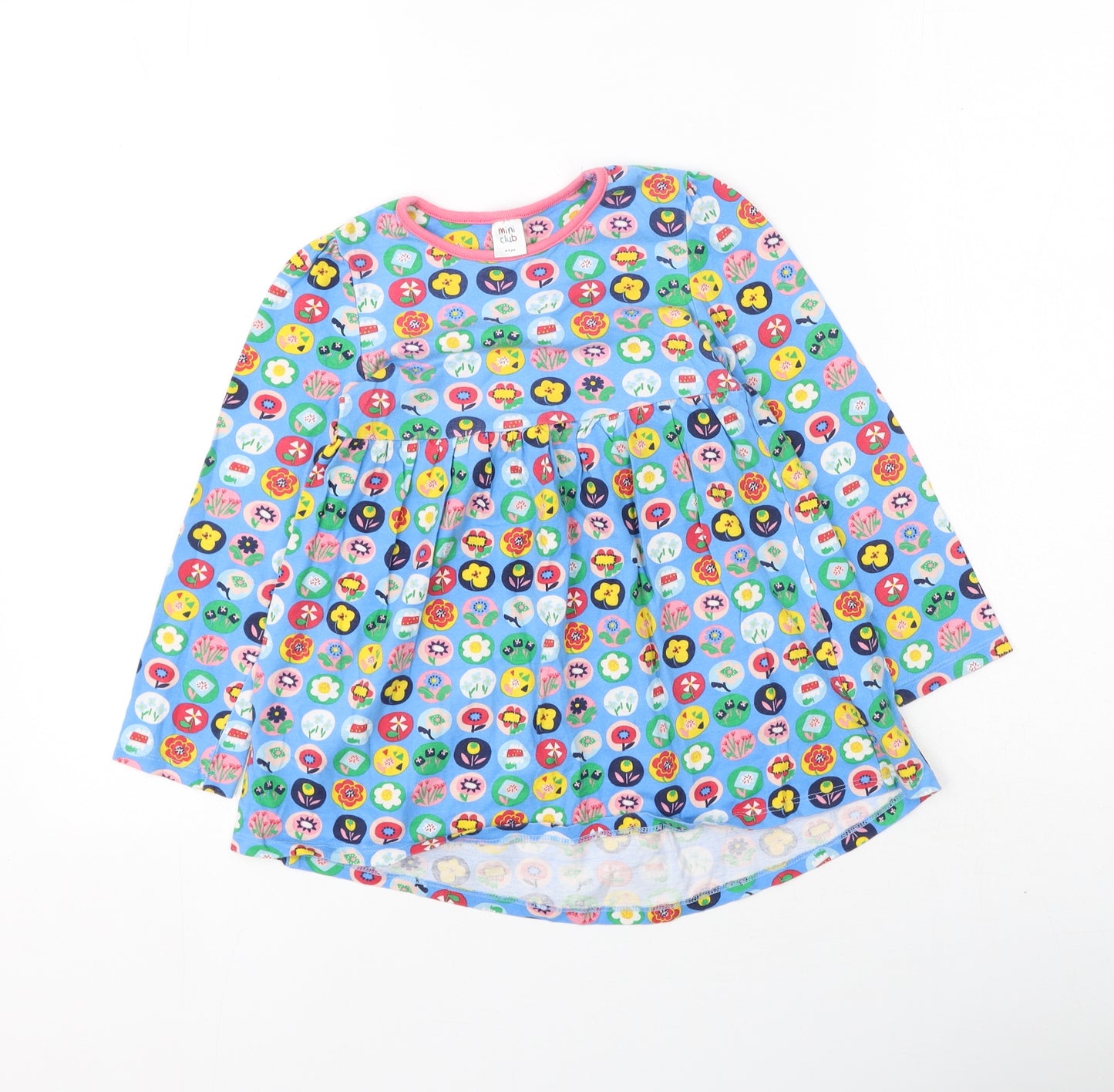 Mini Club Girls Multicoloured Floral Cotton Basic Casual Size 4-5 Years Round Neck
