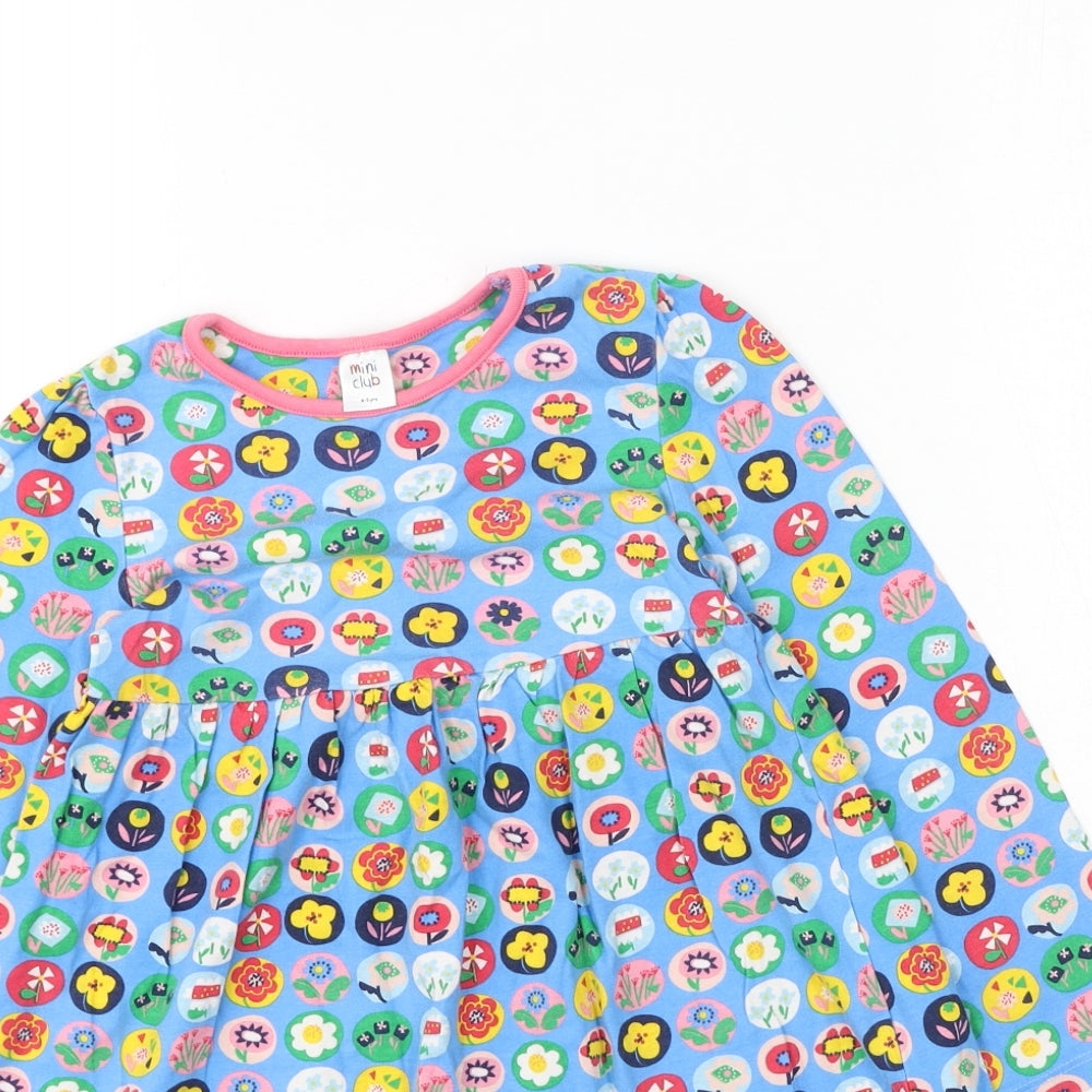 Mini Club Girls Multicoloured Floral Cotton Basic Casual Size 4-5 Years Round Neck
