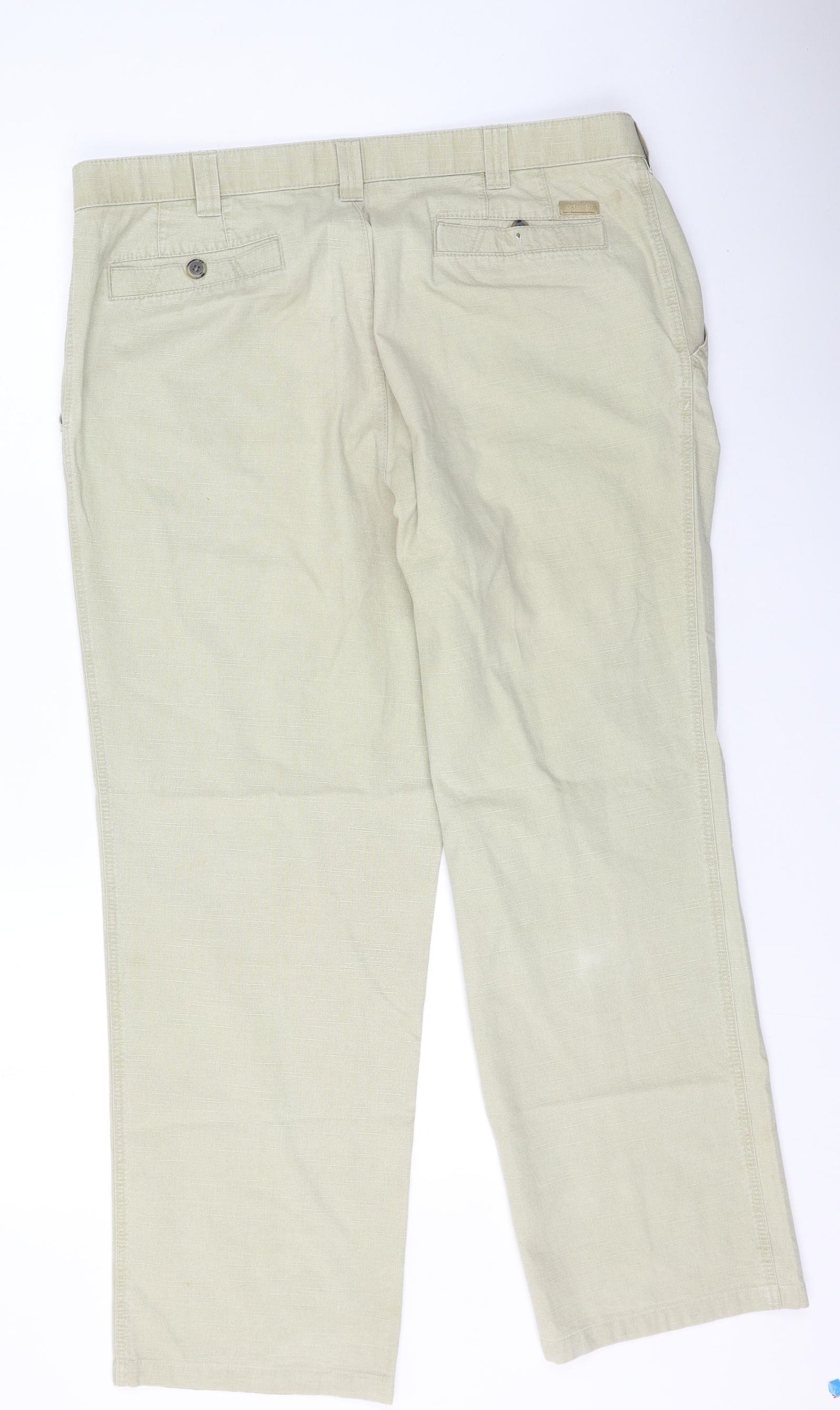 Meyer Mens Beige  Polyester Trousers  Size 40 L30 in Regular