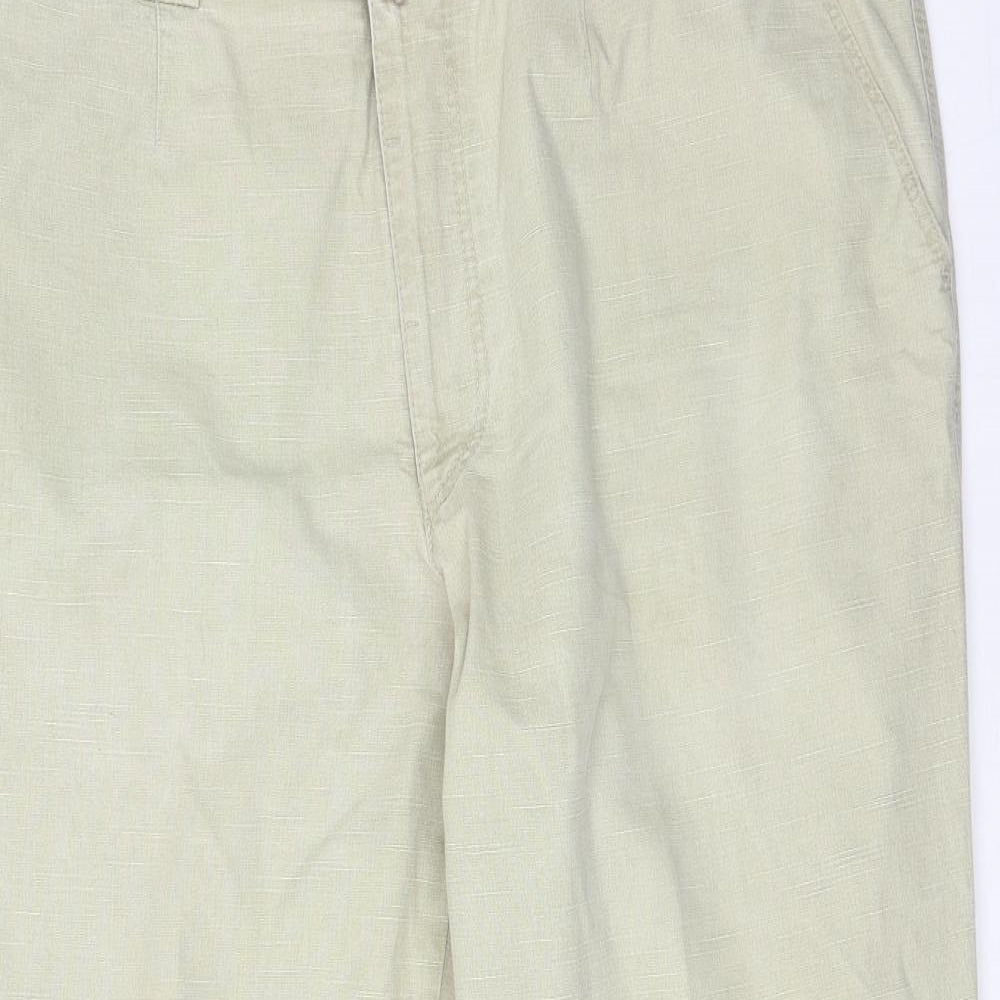 Meyer Mens Beige  Polyester Trousers  Size 40 L30 in Regular