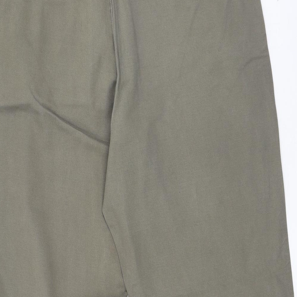 Marks and Spencer Mens Green  Cotton Trousers  Size 38 L29 in Regular