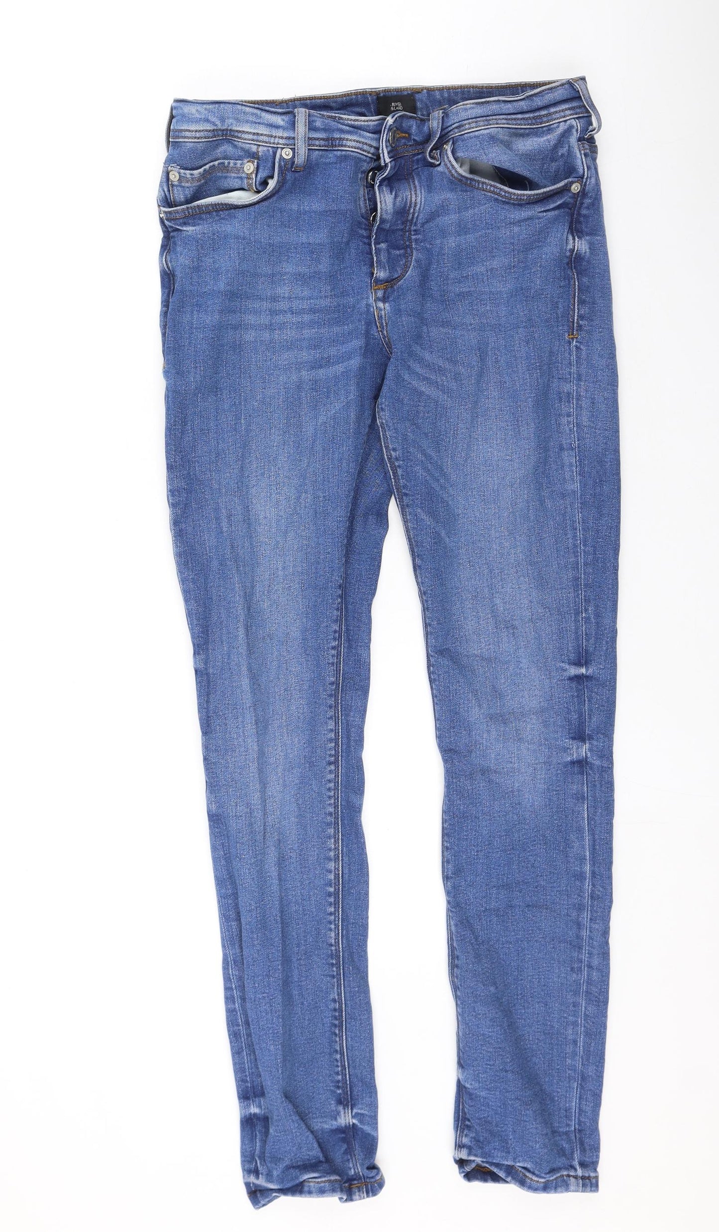 River Island Womens Blue  Polyester Skinny Jeans Size 30 L31 in Regular