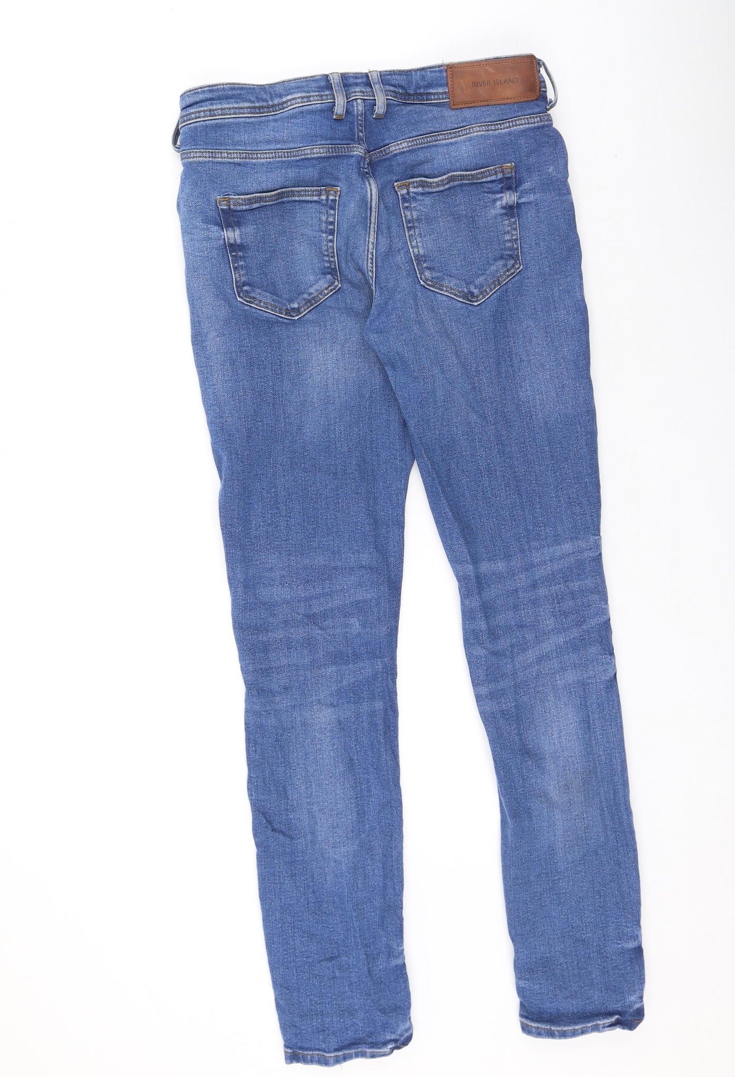 River Island Womens Blue  Polyester Skinny Jeans Size 30 L31 in Regular