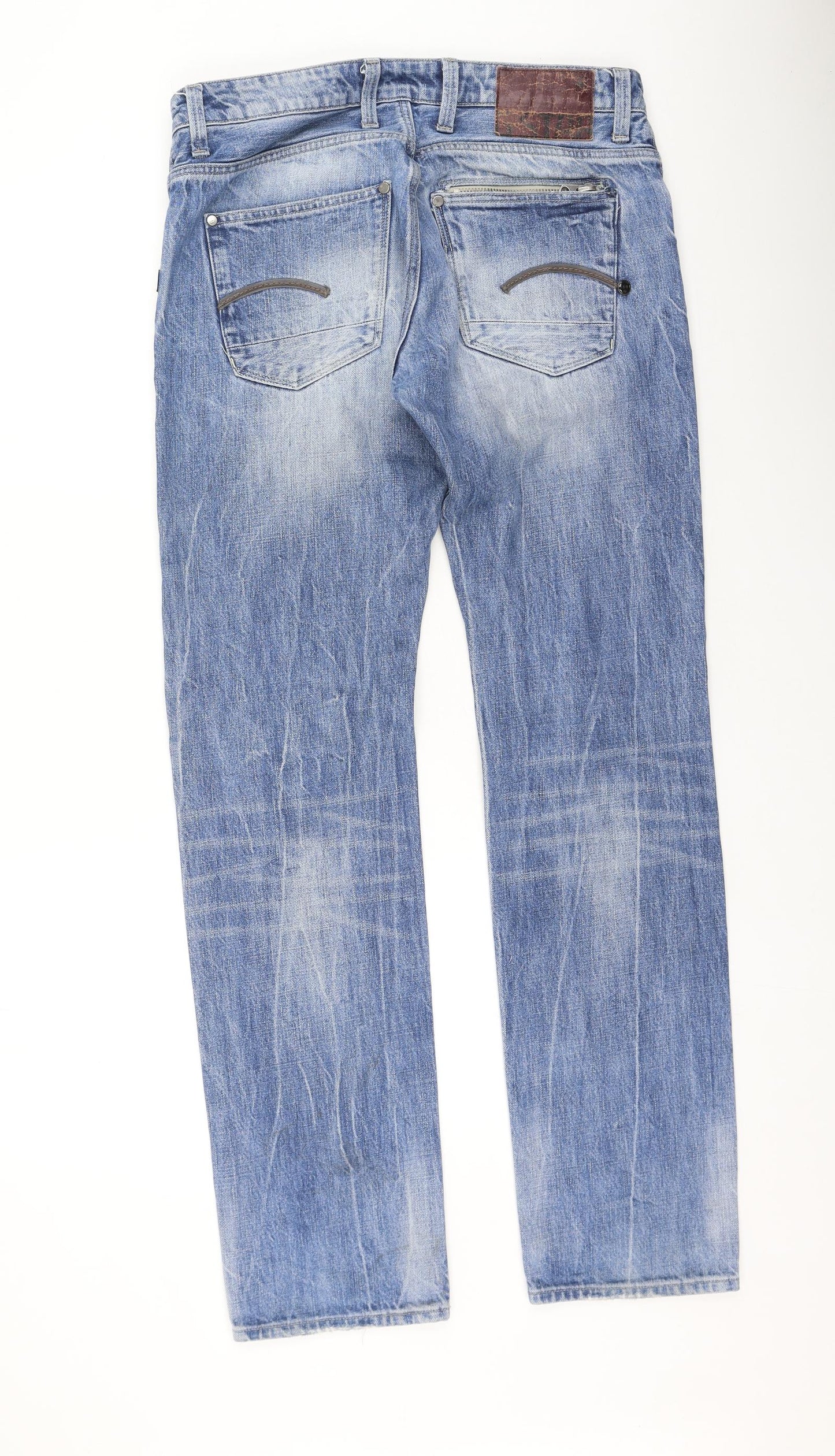G-Star Mens Blue  Cotton Straight Jeans Size 32 L34 in Regular