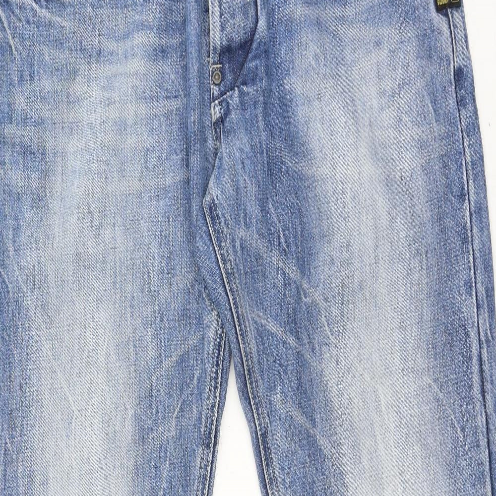 G-Star Mens Blue  Cotton Straight Jeans Size 32 L34 in Regular