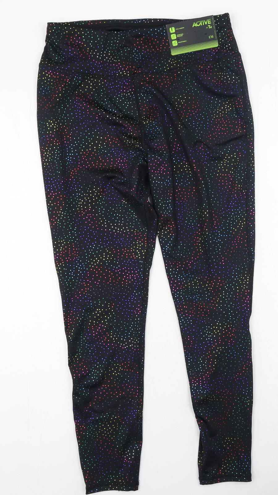 TU Womens Multicoloured  Polyester Pedal Pusher Leggings Size 14 L25 in Regular