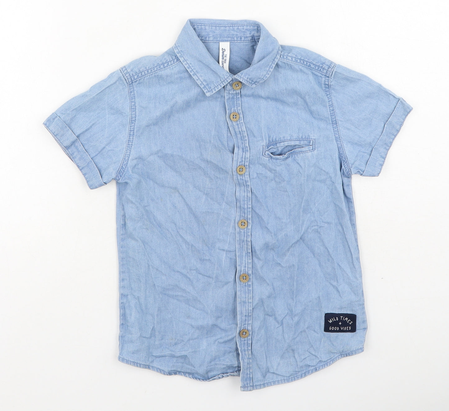 the denim company Boys Blue  Cotton Basic Polo Size 4 Years Collared