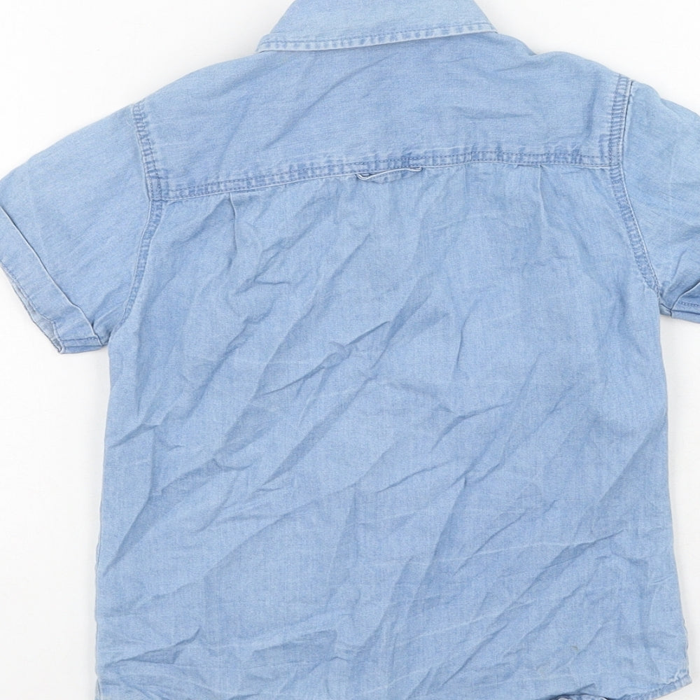 the denim company Boys Blue  Cotton Basic Polo Size 4 Years Collared