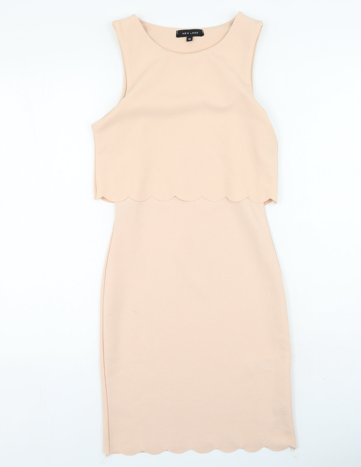 New Look Womens Pink  Polyester Bodycon  Size 10  Round Neck