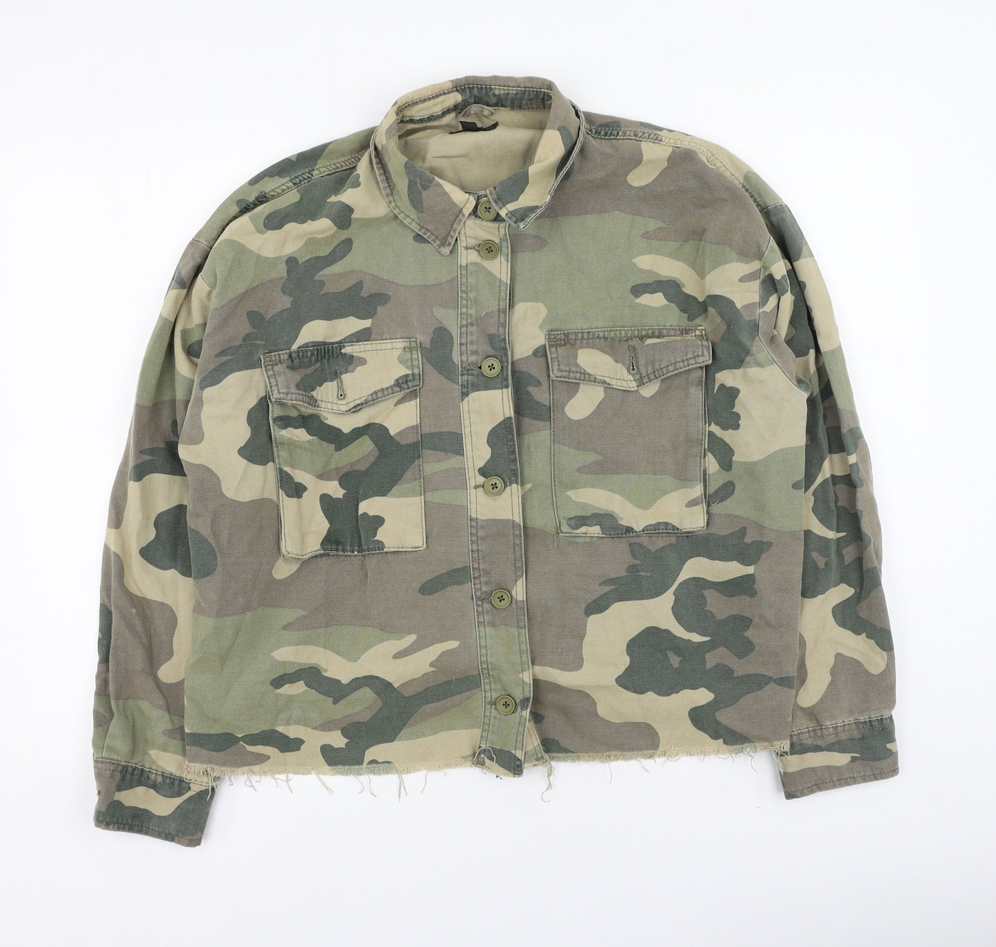 Topshop Womens Green Camouflage  Jacket  Size M