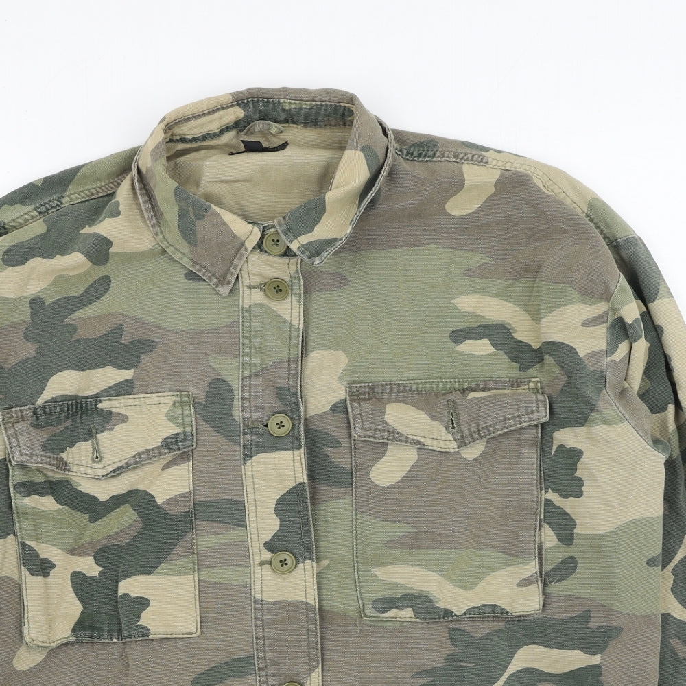Topshop Womens Green Camouflage  Jacket  Size M