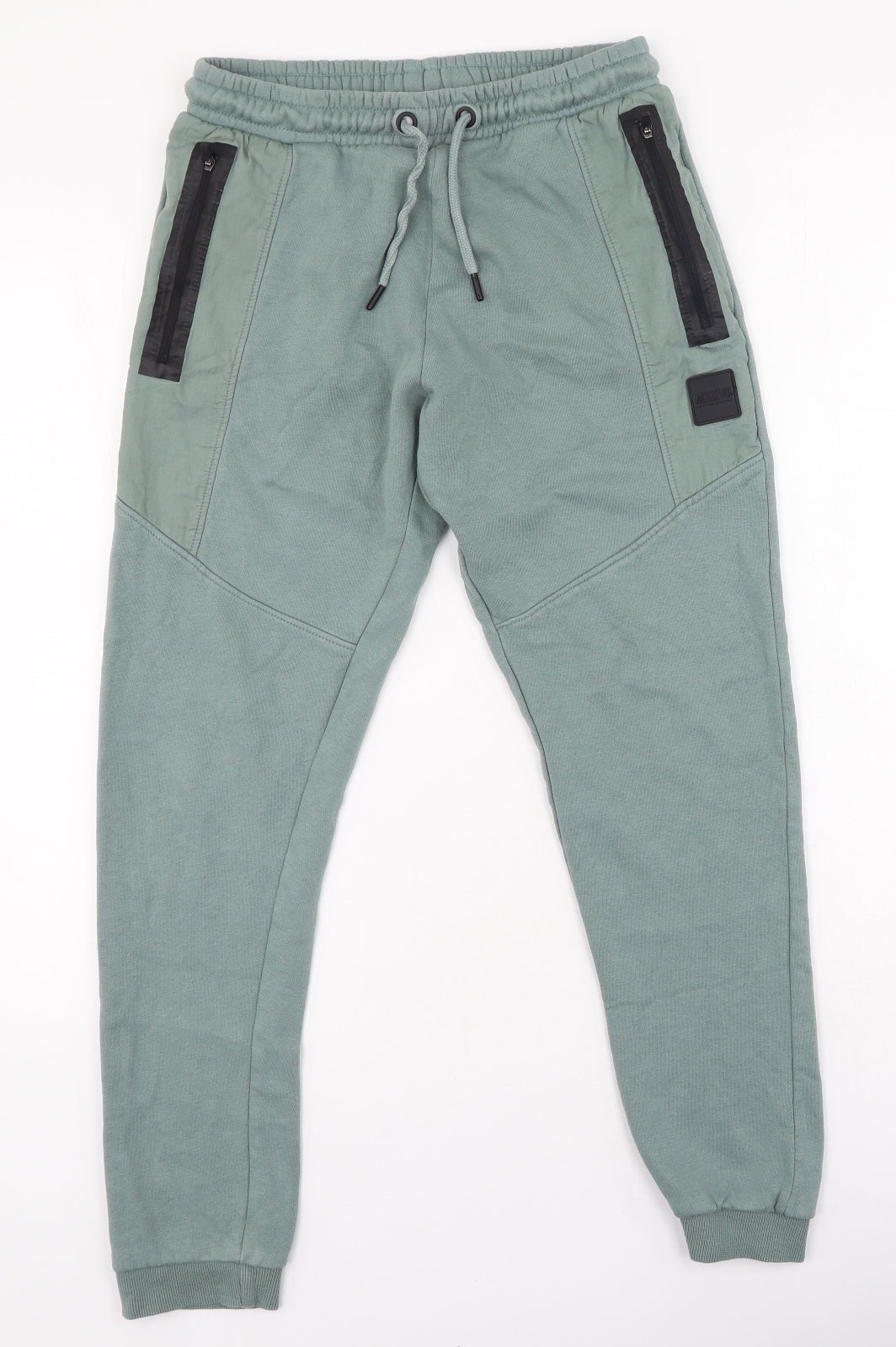 George  Boys Green  Cotton Jogger Trousers Size 13-14 Years  Regular