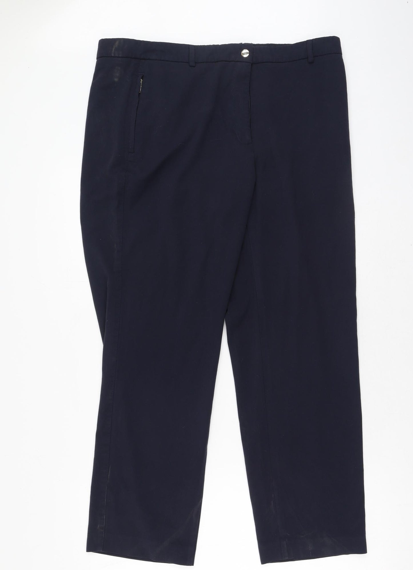 Marks and Spencer Womens Blue  Viscose Trousers  Size 18 L31 in Regular