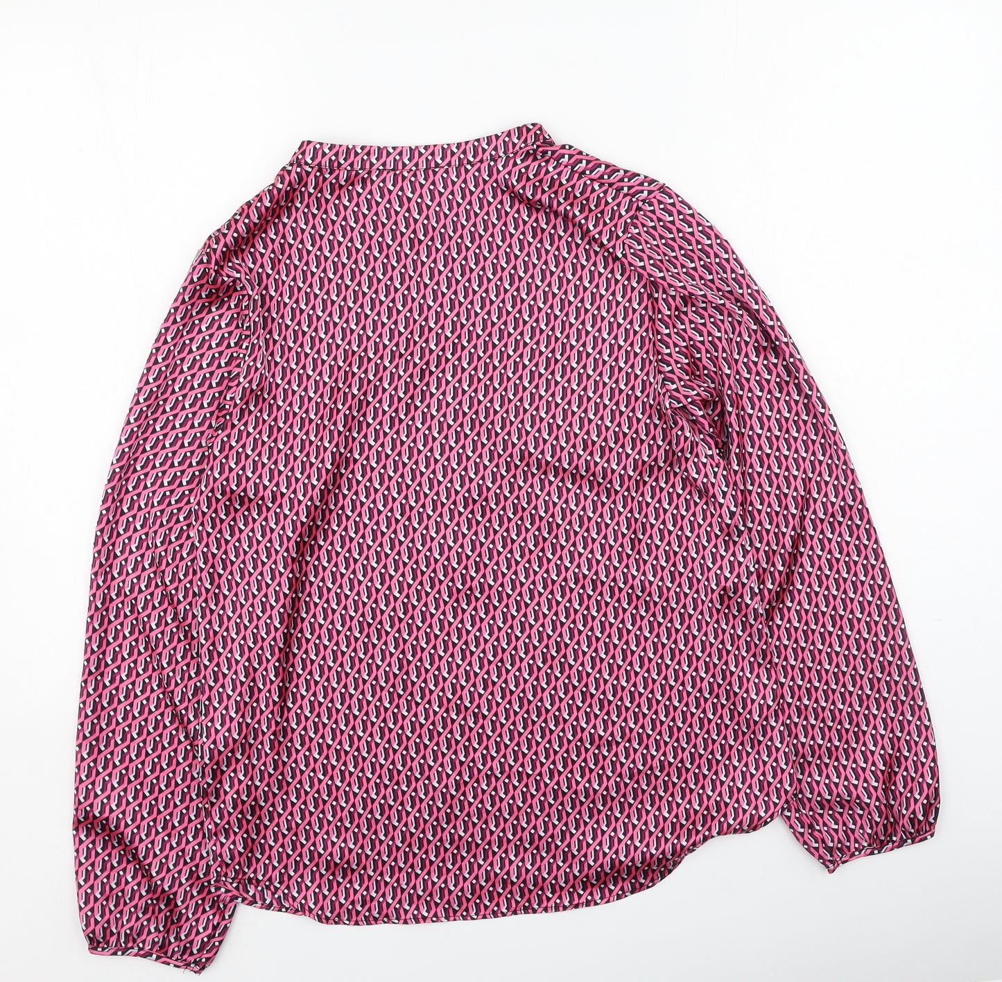 Gallery Womens Pink  Polyester Basic Blouse Size 8 Round Neck
