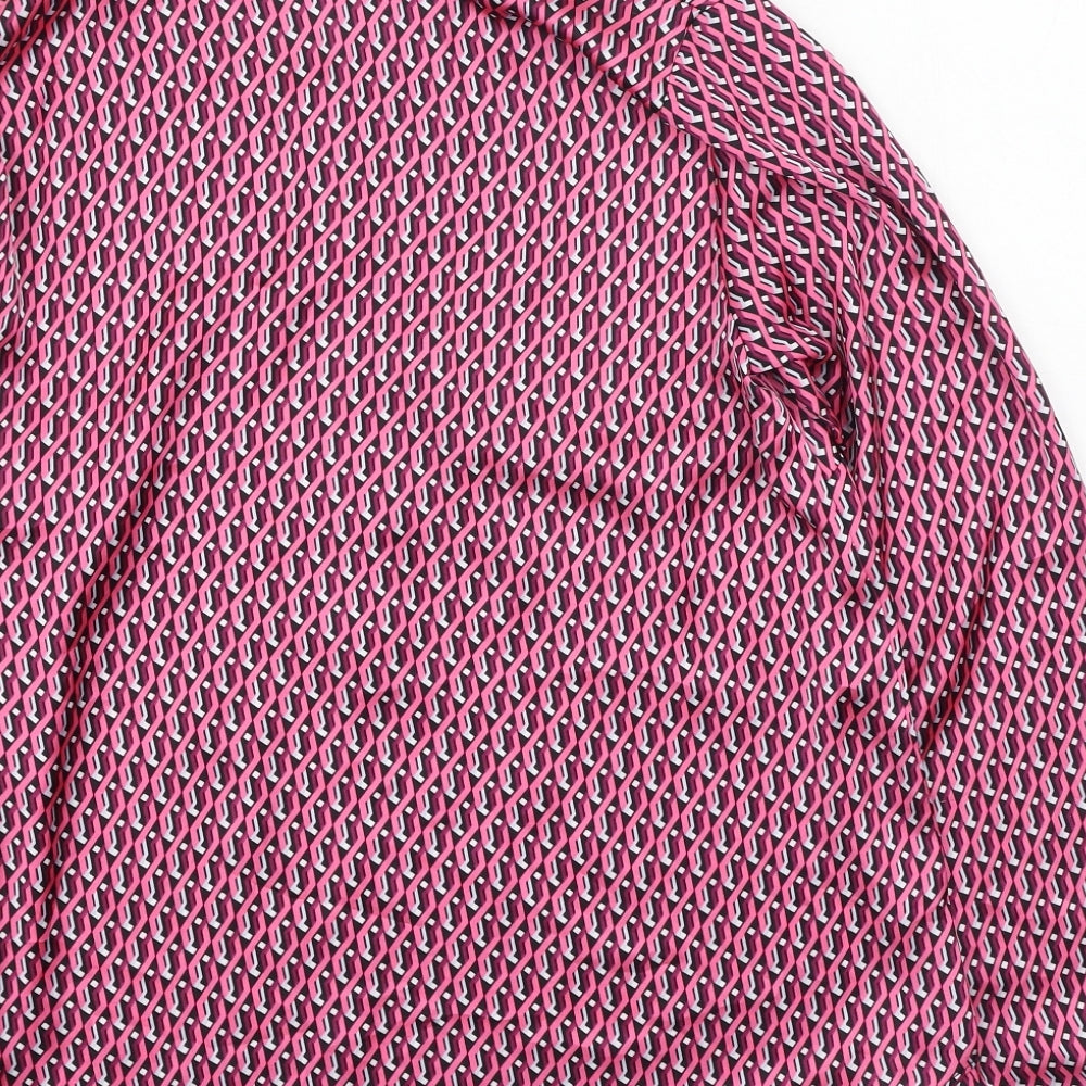 Gallery Womens Pink  Polyester Basic Blouse Size 8 Round Neck