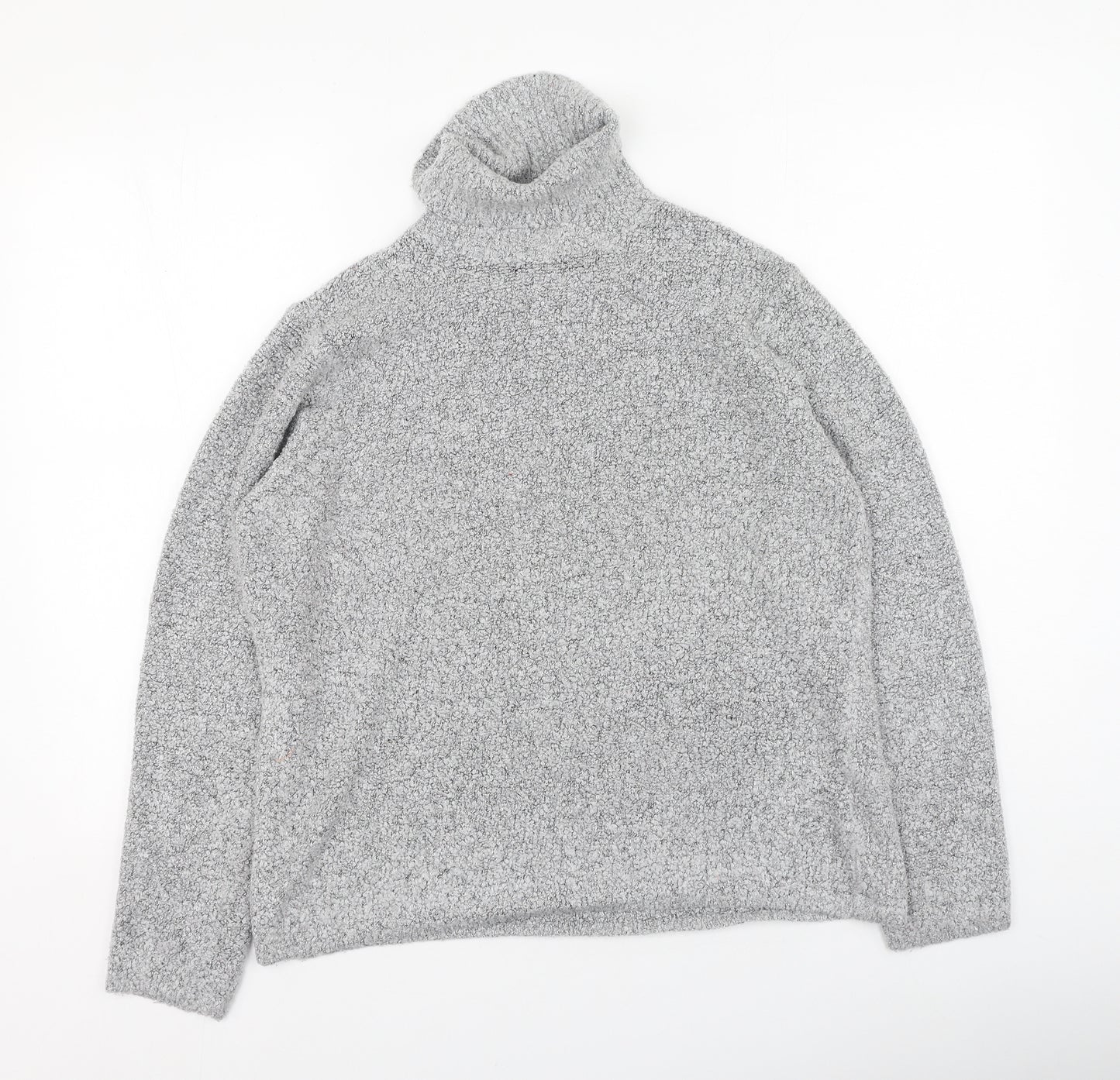 EWM Womens Grey High Neck  Acrylic Pullover Jumper Size L