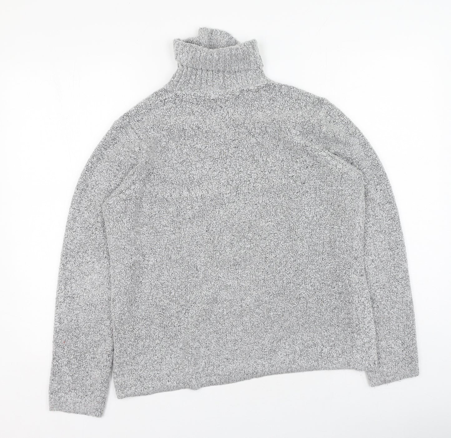 EWM Womens Grey High Neck  Acrylic Pullover Jumper Size L