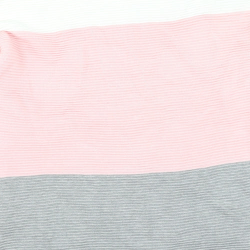 Body Flirt Womens Multicoloured Round Neck Striped Cotton Pullover Jumper Size M