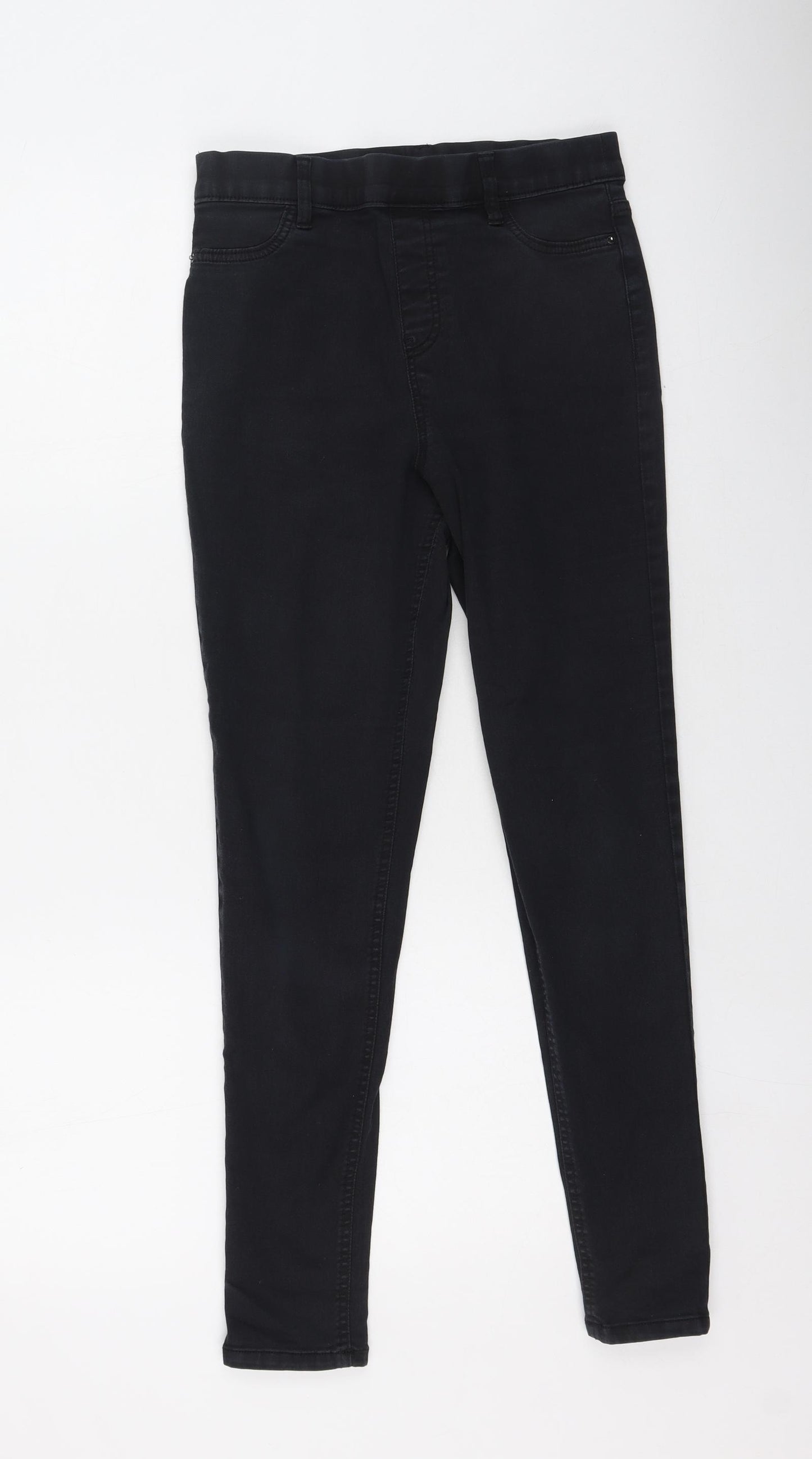 F&F Womens Black  Cotton Jegging Jeans Size 12 L28 in Regular