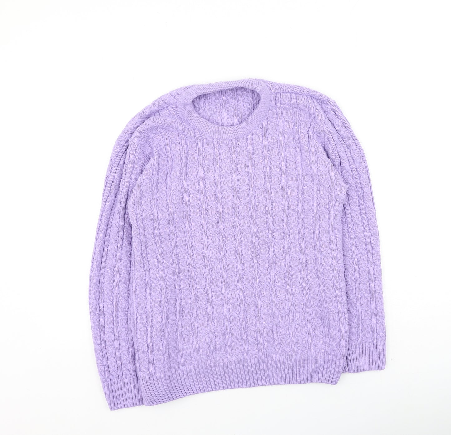 Pure & Natural  Womens Purple Round Neck  Polyester Pullover Jumper Size S