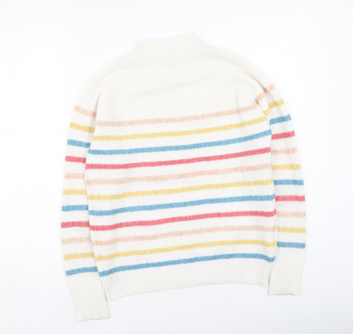 Papaya Womens Multicoloured Round Neck Striped Acrylic Pullover Jumper Size S