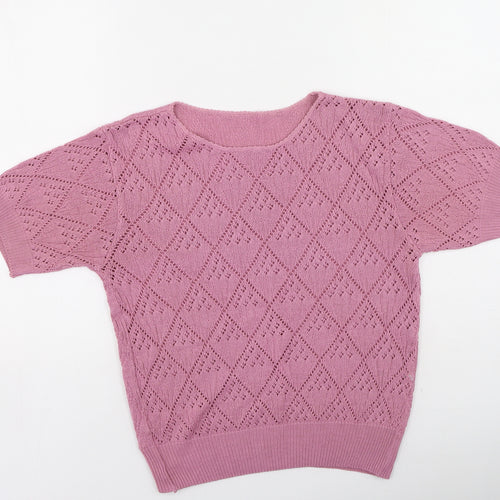 St Micheal  Womens Pink  Acrylic Basic T-Shirt Size 8 Round Neck