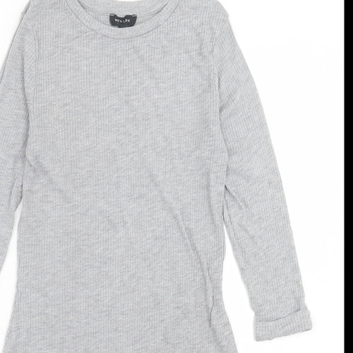 New Look Womens Grey  Polyester A-Line  Size 12  Crew Neck Pullover