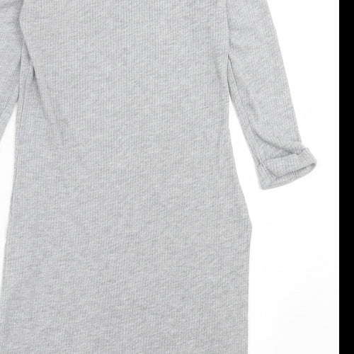 New Look Womens Grey  Polyester A-Line  Size 12  Crew Neck Pullover