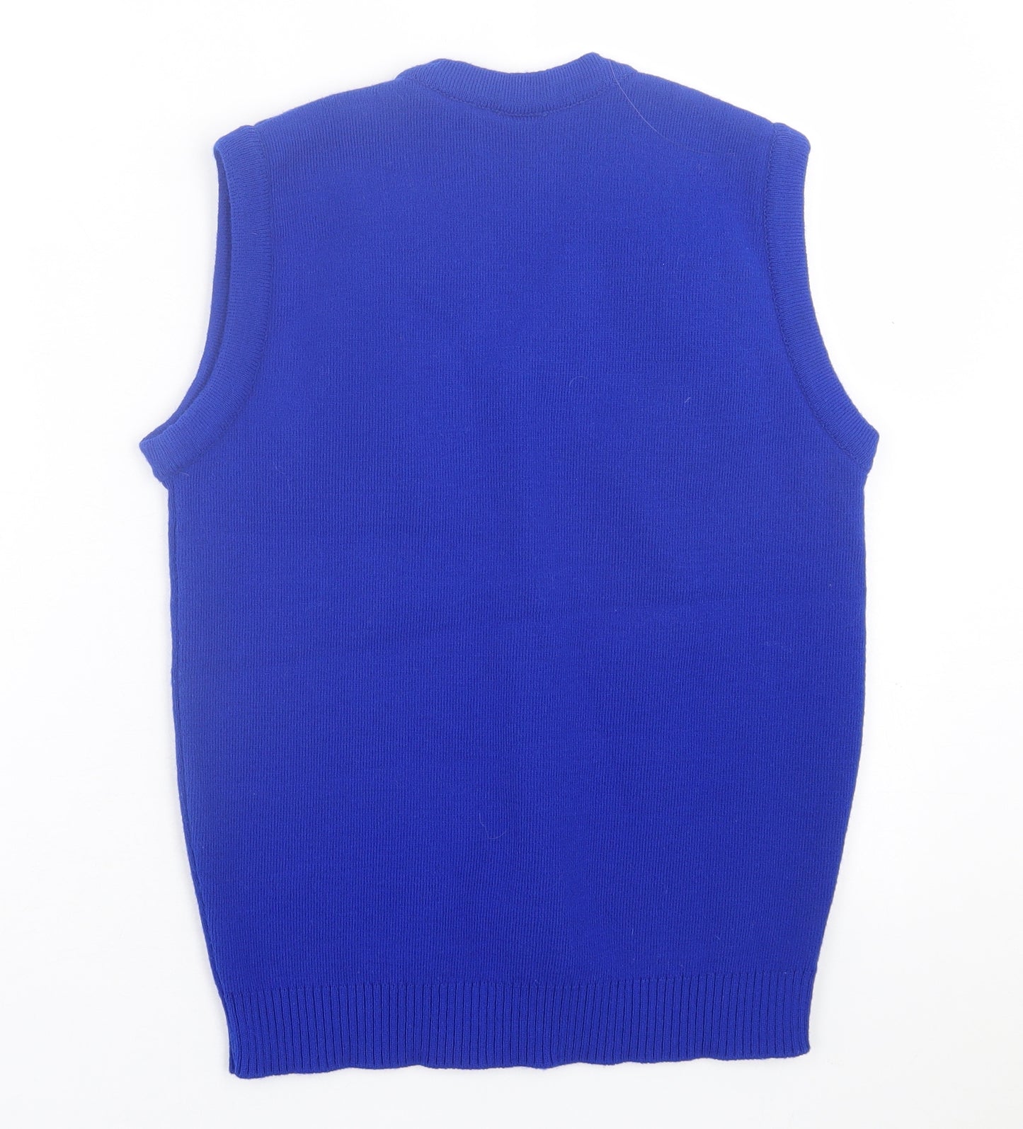 Uniform Mens Blue V-Neck  Acrylic Vest Jumper Size S