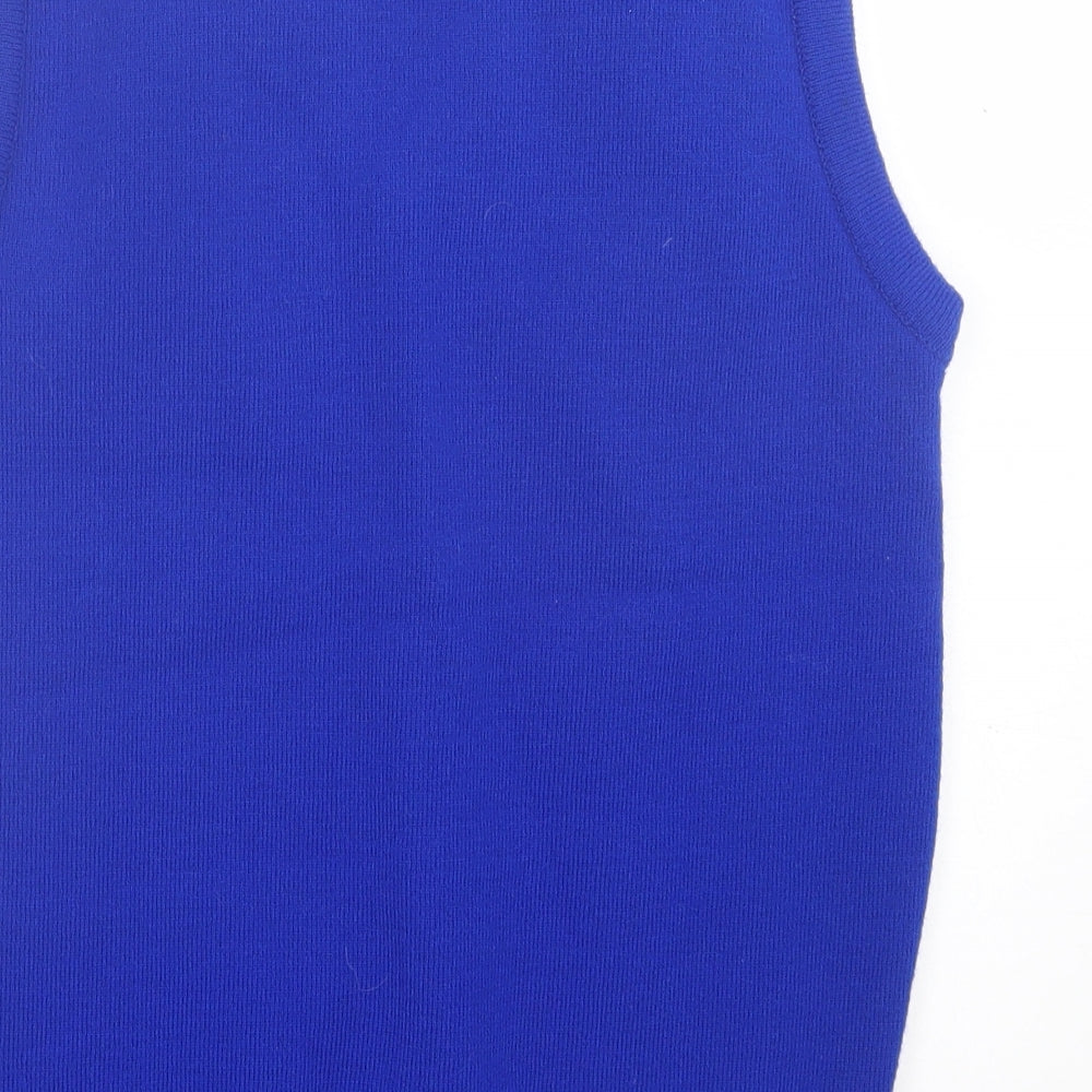 Uniform Mens Blue V-Neck  Acrylic Vest Jumper Size S
