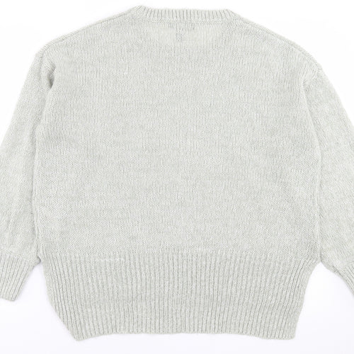 New Look Womens Green Crew Neck  Acrylic Pullover Jumper Size L