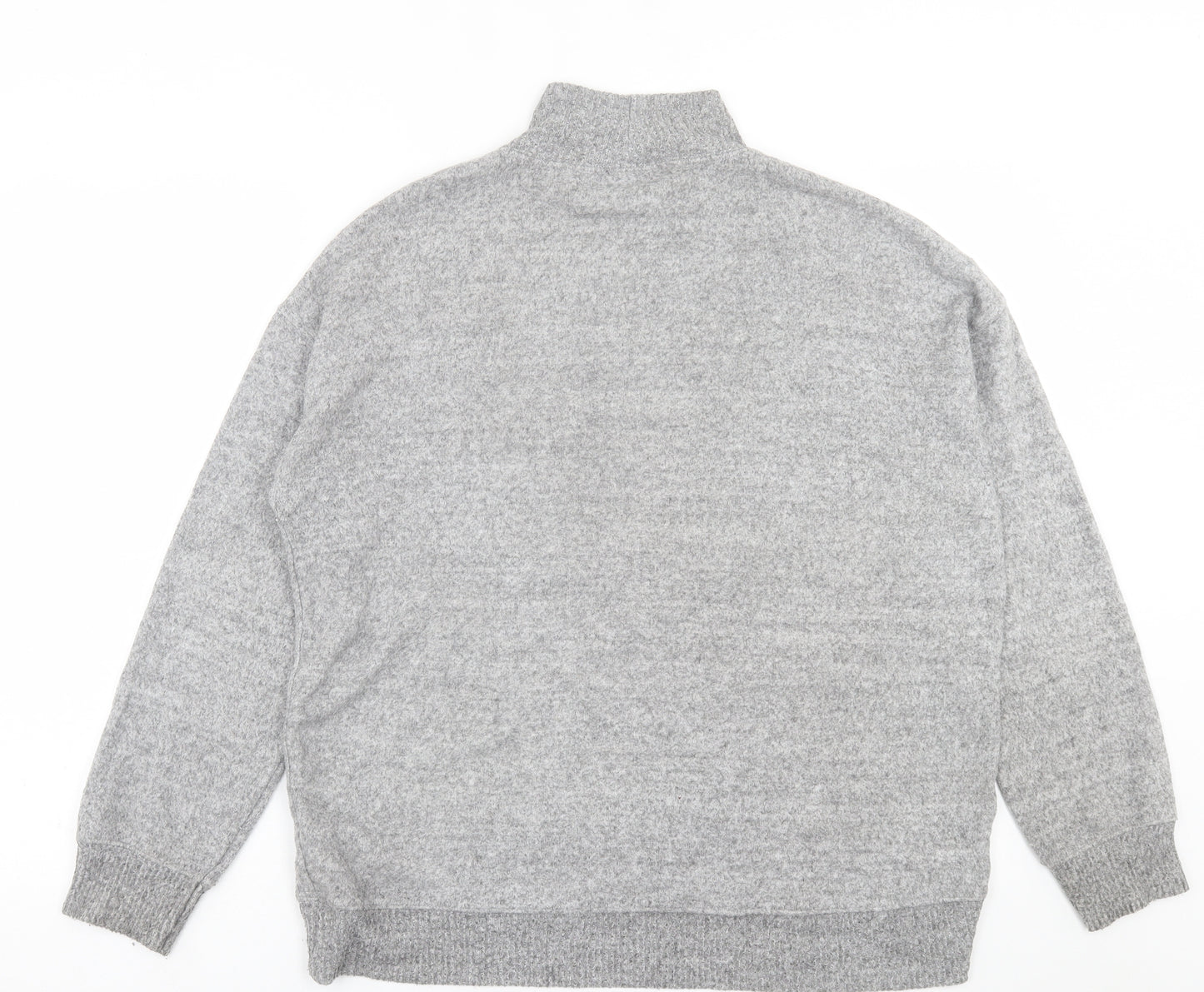 New Look Womens Grey High Neck  Viscose Pullover Jumper Size M