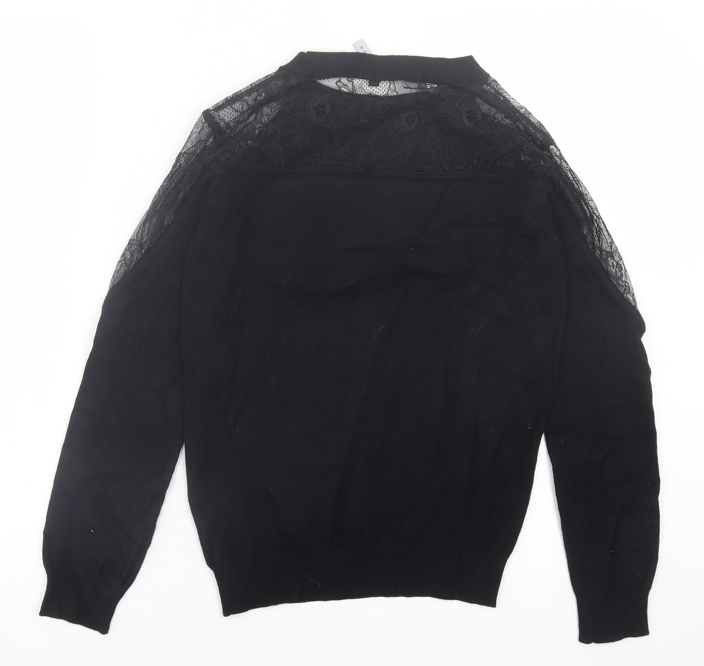 Intuition Womens Black Crew Neck  Viscose Pullover Jumper Size 8