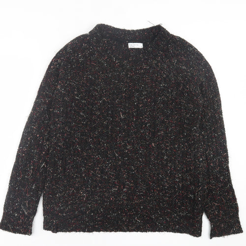Papaya Womens Black Crew Neck  Polyester Pullover Jumper Size M