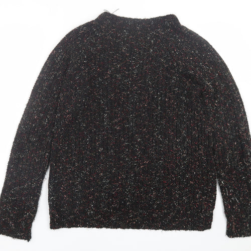 Papaya Womens Black Crew Neck  Polyester Pullover Jumper Size M