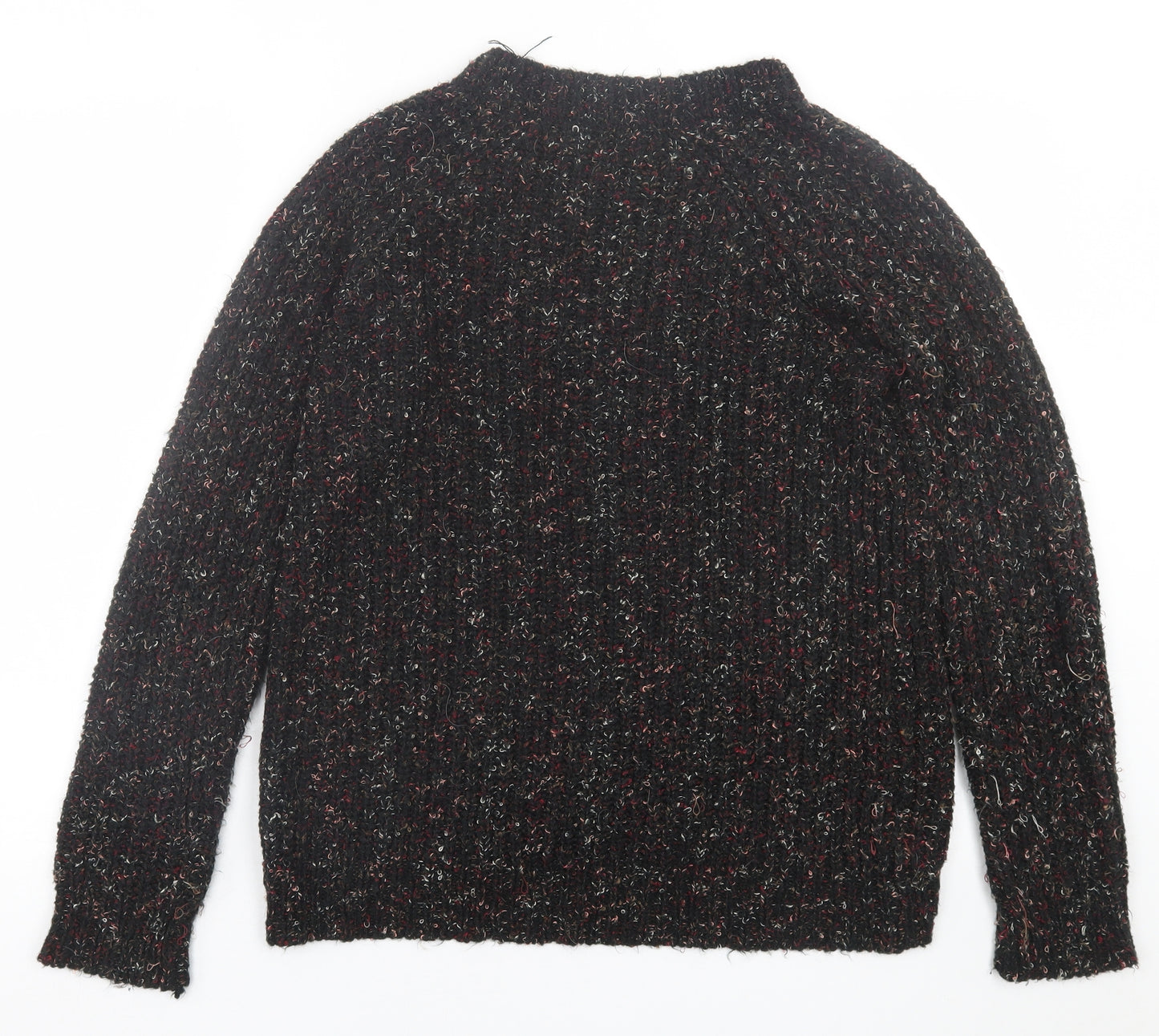 Papaya Womens Black Crew Neck  Polyester Pullover Jumper Size M