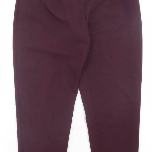 Oasis Womens Purple  Polyester Trousers  Size 10 L29 in Regular Hook & Eye
