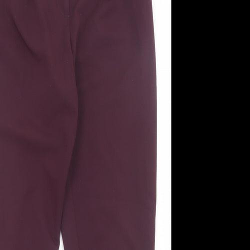 Oasis Womens Purple  Polyester Trousers  Size 10 L29 in Regular Hook & Eye