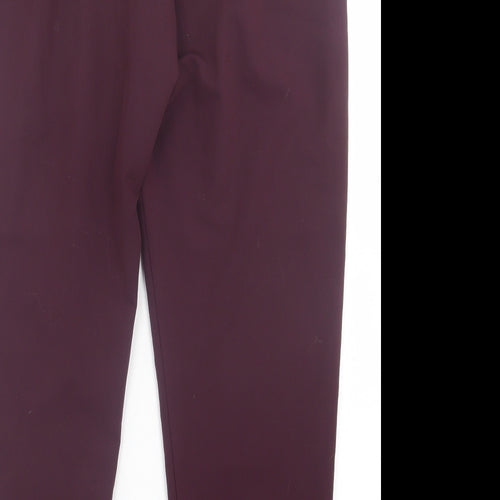 Oasis Womens Purple  Polyester Trousers  Size 10 L29 in Regular Hook & Eye