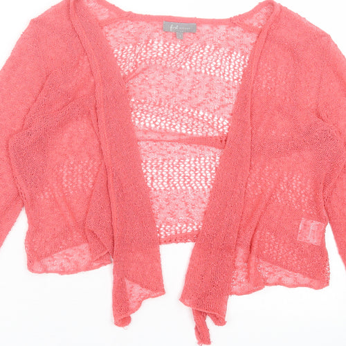 First Avenue Womens Pink V-Neck  Acrylic Cardigan Jumper Size L