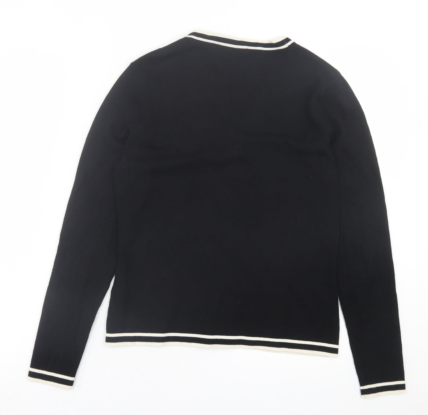 Marks and Spencer Womens Black Crew Neck  Viscose Cardigan Jumper Size 14