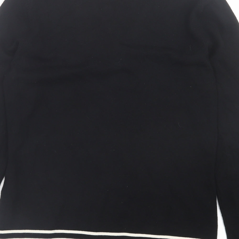 Marks and Spencer Womens Black Crew Neck  Viscose Cardigan Jumper Size 14