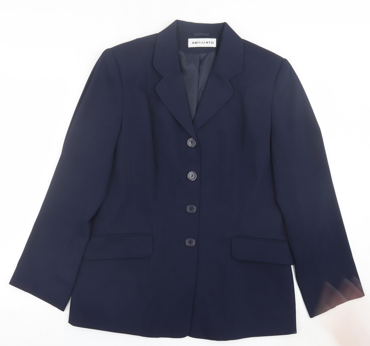 AMARANTO Womens Blue   Jacket Blazer Size 14  Button
