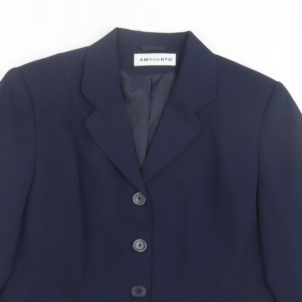 AMARANTO Womens Blue   Jacket Blazer Size 14  Button