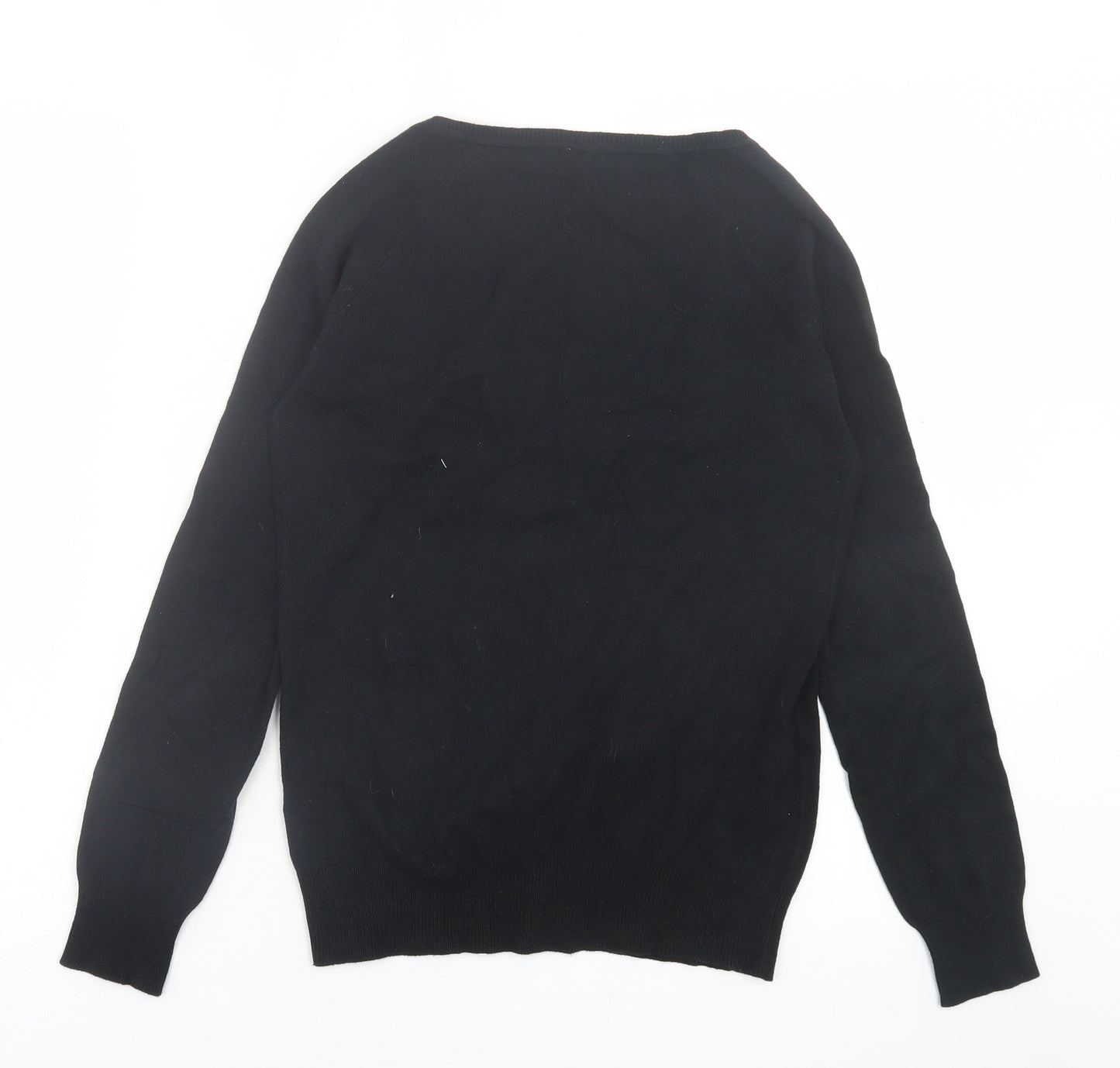 Preworn Womens Black V-Neck  Acrylic Cardigan Jumper Size M