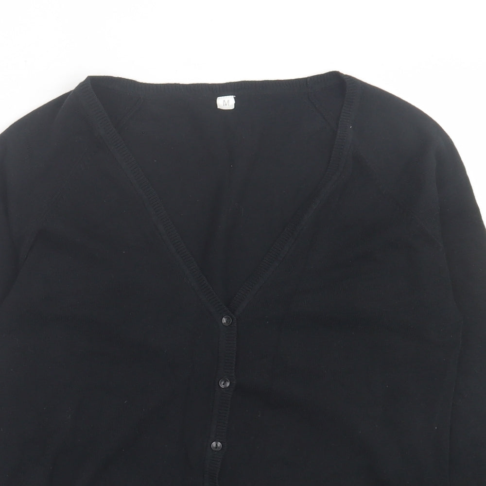 Preworn Womens Black V-Neck  Acrylic Cardigan Jumper Size M