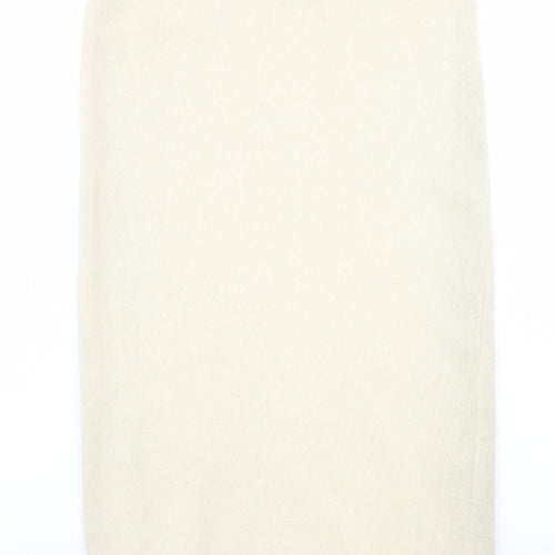 House of Fraser Womens Ivory  Wool A-Line Skirt Size M