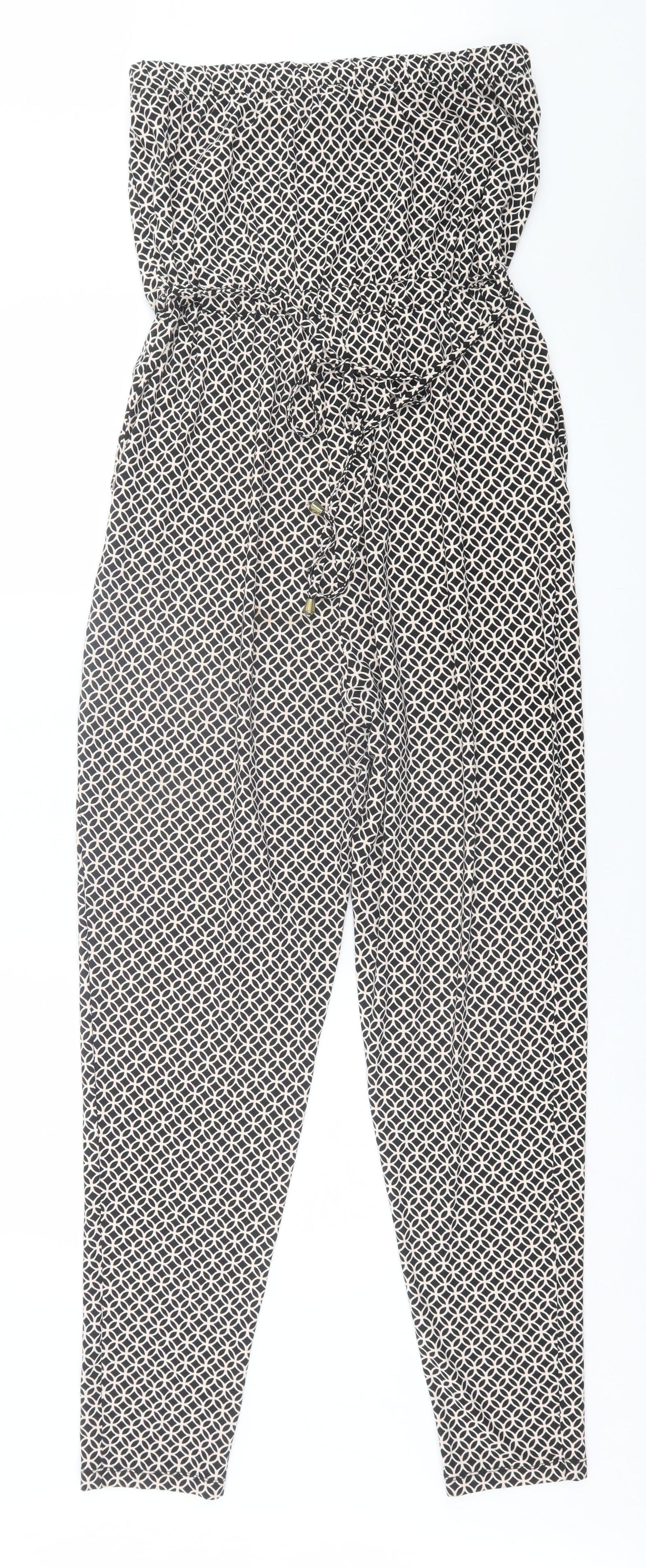 NEXT Womens Beige Argyle/Diamond Viscose Jumpsuit One-Piece Size 12  Pullover - Beach Wear