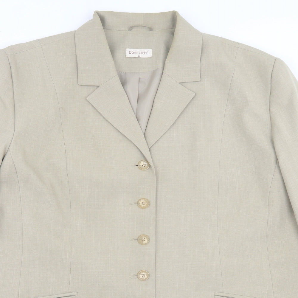 bonmarch Womens Beige   Jacket Blazer Size 22  Button