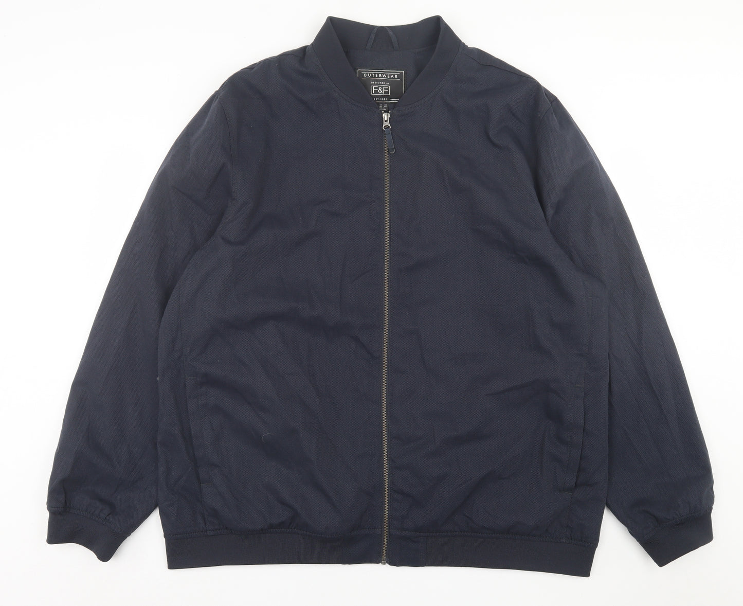 F&F Mens Blue  Cotton Full Zip Sweatshirt Size 3XL